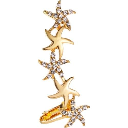 Fashion charms butterfly flower luxury earrings with crystals beautiful single ear clips aesthetic ear studs jewelry for women