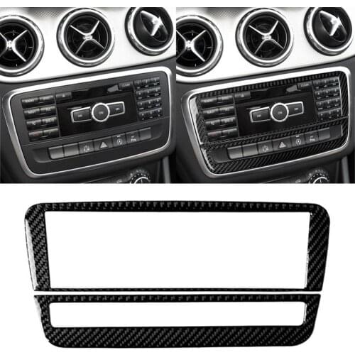 Carbon Fiber CD Air Conditioning Control Console Panel Trim Sticker for Benz Car Interior Accessories