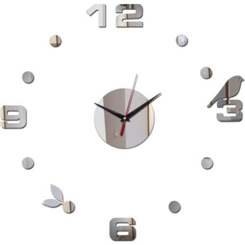 New 2020 hot sale acrylic Quartz Living Room diy watch Mirror clocks 3D mirror sticker home abstract wall clock