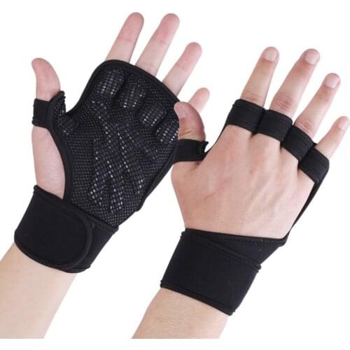 1 Pair Fitness Weight Lifting Training Gloves Men Wrist Support Workout Gym Gloves Women Palm Protection Pull-ups Gymnastic Grip