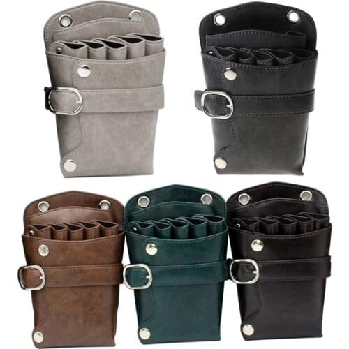 Professional Barber Leather Salon Scissors Pouch Bag Waist Pack Hairdressing Tool