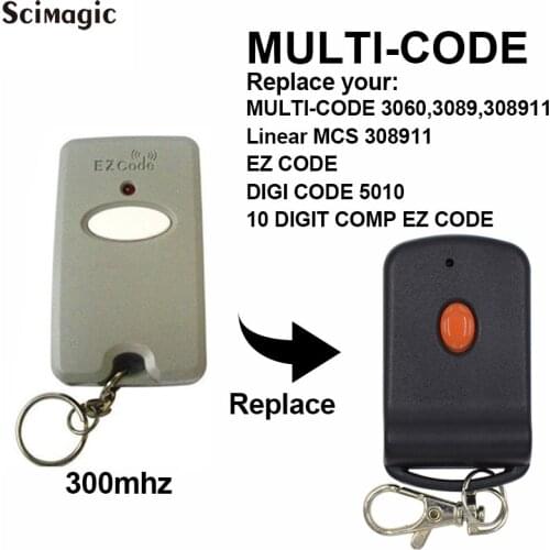 Remote Control Garage Door Gate Opener Transmitter 300 MHz for 10 Digit Pins EZ Code