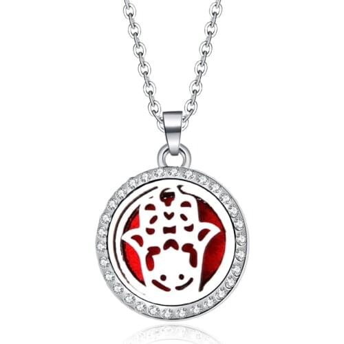 Hand Of Fatima Hamsa Zircon Perfume Diffuser Locket Pendant Stainless Steel Necklace Aromatherapy Essential Oil Diffuser Jewelry