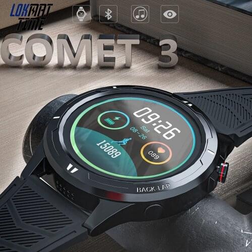 Lokmat Time Comet 3 Bluetooth Calls Smart Watch Music Player Smartwatches Men Fitness Tracker Heart Rate Monitor for Android iOS