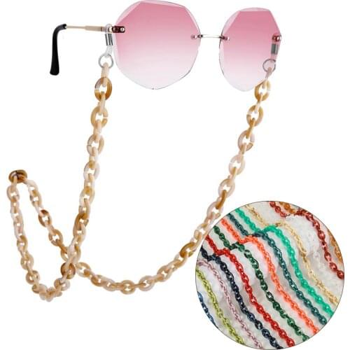 Teamer Small Oval Acrylic Glasses Chain for Women Men Neck Chain for Sunglasses Straps Lanyards Travel Eyeglasses Accessories