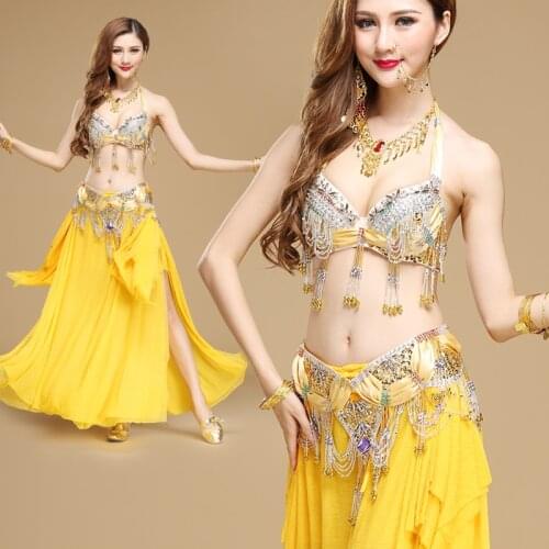 2017 Belly Dance Belly Dance Skirt Time-limited Costume Suit New High-grade Bra W05+belt F003 + Q03 3pcs Set Indian Costumes