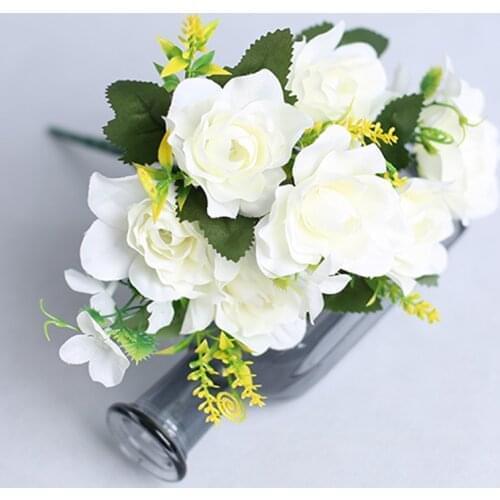 1pc Gardenia Artificial Silk Flower Bouquet Handmade Flowers Wedding Party Decoration Rose Floral