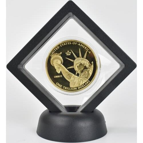 1 Trillion Dollar Metal Coin With showing case Gold silver plated United States Collection Coin