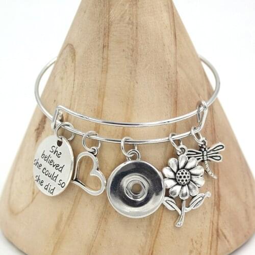 10PCS 18mm Snap Jewelry liobonar snap buttons charms bracelet inspiration dragonfly Bracelet bangle for women gift pulsera