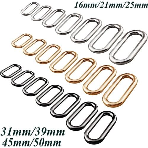 10 PCS Silver/Gold/Gunmetal Rectangle Rings,Square Rectangular Wire Loops Bag Rings,Webbing Purse Handbag Making Hardware