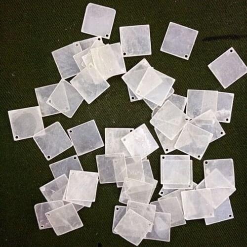 20/25MM 100Pcs 100% Pure Natural Mirror Freshwater Shell Square Shape Beads Charms Jewelry Accessories