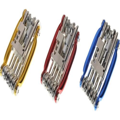 11 In 1 Folding Bicycle Tire Repair Kits Tool Multitool Bicycle Wrench Screwdriver Chain Cutter Cycling Tools Set Accessories