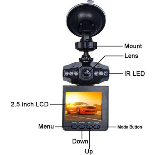 2.4 Inch Foldable Dash Cam Car Camera DVR 270 Degrees Whirl Dash Cam LED IR Light Vehicle Road Dash Video Recorder