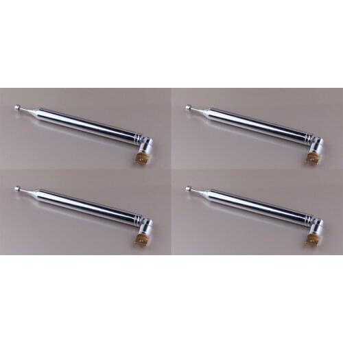 2pair (4PCS) Diameter 12MM Stretched 1 Meter 12 Section Thick Telescopic Aerial Antenna for TV Radio DAB AM/FM Replacement