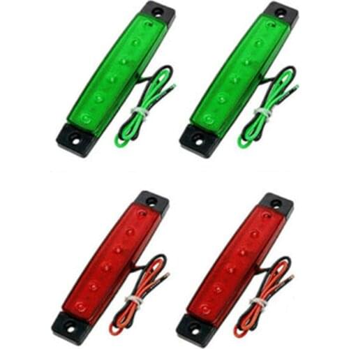 4PC Marine Navigation Light LED Red + Green Bow Lighting Lamps DC 12V for Boat