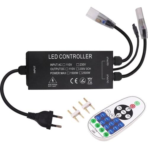 AC110 220V LED Strip Light Dimmer 23Keys IR Wireless Remote Control 2500W Double Output Dimmer for LED String EU US AU UK