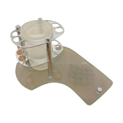 Azm Ironmongery Attacks Ellipse Set Top Glass Brush Holder-Pointed Chrome 20 300 87