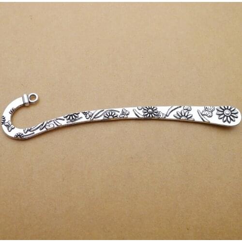 Free Shipping 3 Pieces/lot 81x15mm silver Butterflies and Flowers Bookmarks Charms pendant Retro Jewelry