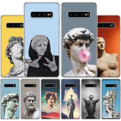 Art David Statue flower Phone Case For Samsung Galaxy A51 A71 A50S A30S A10 A20E A40 A70 M30S A91 A01 A6 A7 A8 A9 Plus + Cover