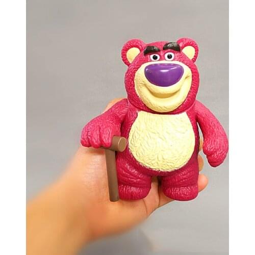 Toy Story Strawberry Bear Lotso Action Figure Toy Big Size Lotso With Walking Stick Figure Dolls Toy Birthday Gifts for Kids