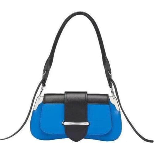 Color 2020 Hit Matching Leather Saddle Bags Women Shoulder Slung Portable Brand Panelled Crossbody Bag Messenger Bags Sac A Main