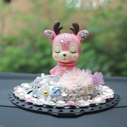 Creative cute car interior accessories car air freshener elk perfume seat rhinestone aroma diffuser perfume holder auto parts