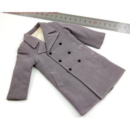 Hot Sales 1/6th Fashion Coat Gray Long Shirt For Usual 12 inch Doll Soldier Model Accessories