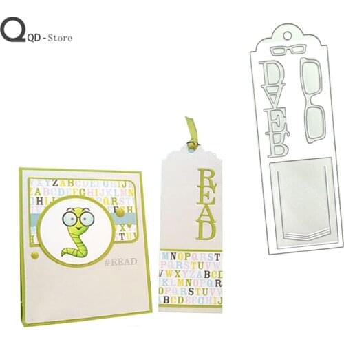 Scrapbook Metal Cutting Dies Childrens Educational Glasses Letter Tag DIY Card Make Mould Model Craft Decoration Handmade Tools