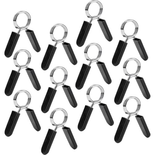 12Pack Dumbbell Spring Collars, Exercise Barbell Clip Clamps for Weight Dumbbells Gym Fitness Training Weight-Lifting