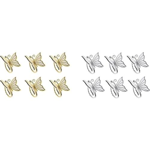 Napkin Rings Set of 6 Serviette Buckle Holder Handmade Decorations for Easter, Family Gathering