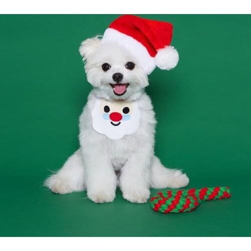 The New Model of Elk Candy Cake Snow Christmas Treasure Dog Bib Pet Saliva Towel Cat Dog Collar Pet Accessories Cat Collar