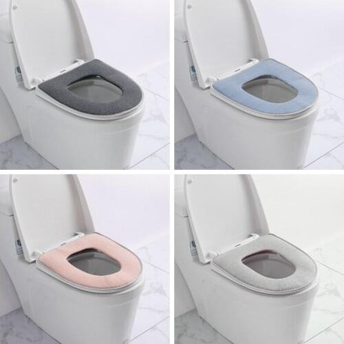 New Universal Plush Toilet Cushion Household Warm Soft Thicken Toilet Seat Cover Winter Waterproof WC Mat Bathroom Toilet Decor