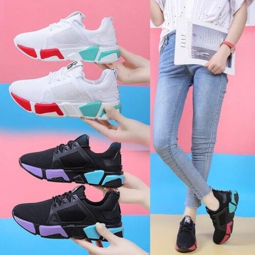 2021 New Hot Sale Womens Sports Shoes Outdoor Lace-up Platform Sports Shoes Breathable Mesh Breathable Gym Sports Shoes