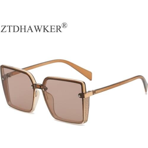 New Trend Versatile Retro Large Frame Square Sunglasses Womens Fashion Personality Street Pat Rice Nail Temperament Glasses