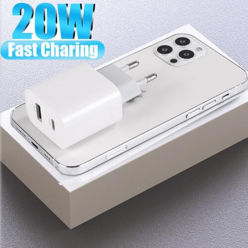 Phone Charger Adapter Type C Quick Charge 3 for iPhone 12 pro max USB C PD 20W 3A Plug Fast Charging Adapter for Xiaomi Samsung