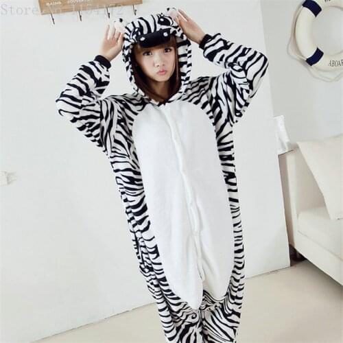 Zebra Anime Adult Onesies Pyjamas Cartoon Animal Cosplay Costume Pajamas Adult Onesies Sleepwear Halloween Kigurumi