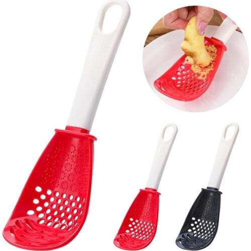 Kitchen Food Masher Portable Multipurpose Potato Masher Kitchen Masher Multifunctional Kitchen Cooking Spoon Colander Tools