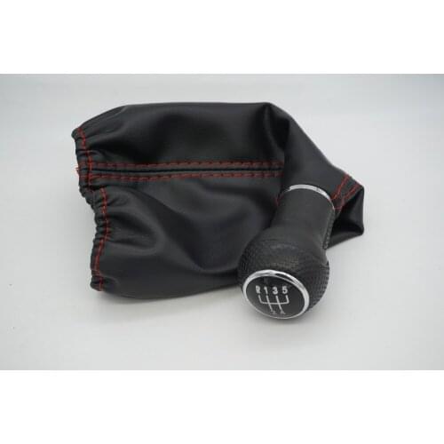 Car Manual 5 /6 Speed Gear Shift Knob With Black Boot Cover Gaitor Collar for Volkswagen VW Golf 3 Jetta MK3 1991-1998