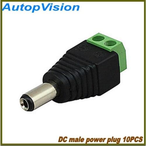 Free shipping 10pcs/lot 5.5 x 2.1mm DC Power Male Jack Connector Plug DC Male Adapter Plug Connector for CCTV Camera
