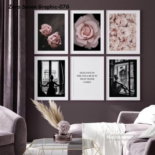 Nordic Vintage Peony Roses Flowers Elegant Girl In Front Of Window Canvas Posters Prints Picture Wall Art For Home Decoration