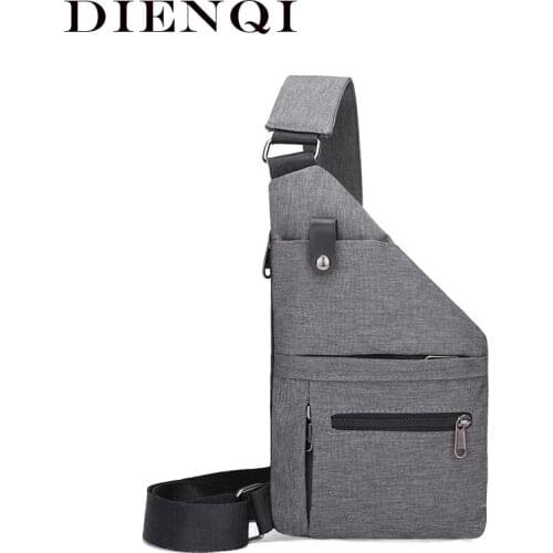 DIENQI Anti-theft Mens Shoulder Bags Waterproof Out Chest Bag Pack Male Body Breast Sling Bag Side Crossbody Bag For Men 2021