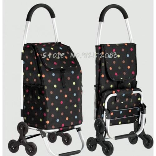 Shopping Cart Stair Climbing Artifact Buying Grocery Small Trolley Household Folding Trolley Cart Elderly Trailer