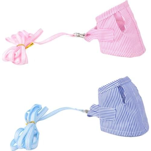 High Quality Adjustable Striped Dress Pig Cat Chest Strap Squirrel Traction Rope Little Pet Vest