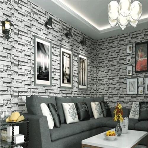 Wellyu Modern simulation culture stone 3D three - dimensional brick pattern living room sofa TV wallpaper Korean Wallpaper