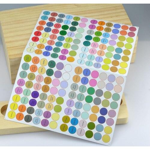Colorful Printed Sticker for Essential Oil Bottle Adhesive Paper Cap Lid Label Blank 13mm Round Stickers Cosmetics Marker label
