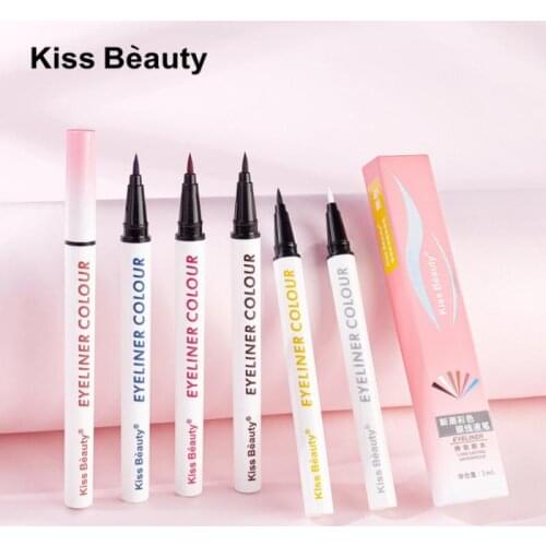 6 Colors Liquid Eyeliner Pencil Quick Dry Waterproof Long Lasting White Colored Eye Liner White Blue Eyes Cosmetics Pen TSLM2