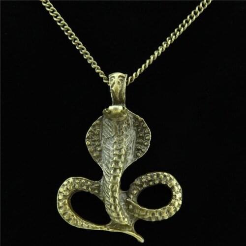 Q1441 14-4 Free Shipping Bronze Alloy Women Girls Boys Jewelry Animal Snake Cobra Pendant Short Chain Collar Necklace 18"