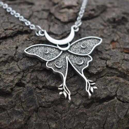 12PCS Moth And Moon Necklace Rebirth Meaning Gift For Her Pendant-chain Supernatural-protection