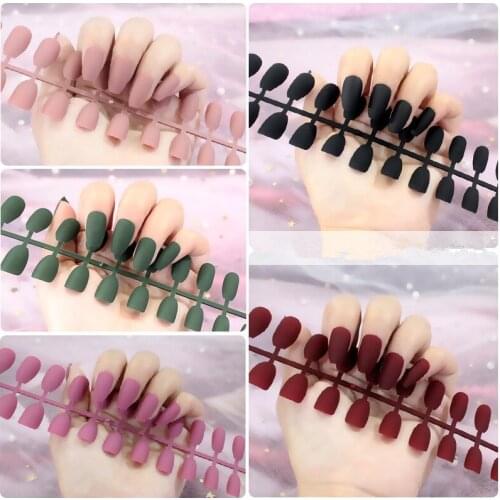 48Pcs 2Sheets Solid Color False Nails Matte Ballerinas Nail Tips False Nail Tips Acrylic Nails Press on Nails Artifical Nails