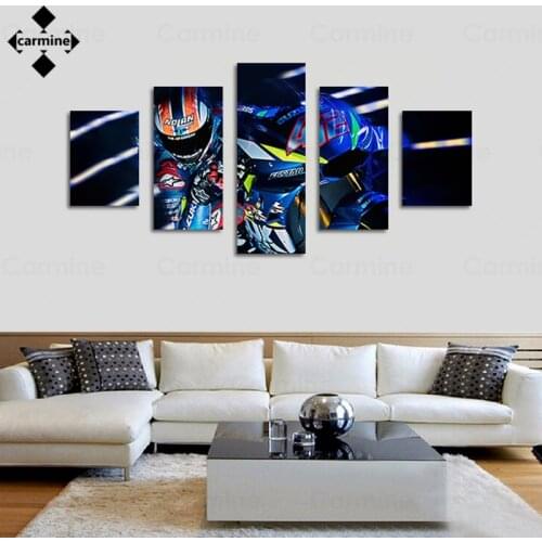 5 Pieces Racer Posters Wall Art Decor Picture Decorative Painting for Wall Printing Racing Canvas Pictures for Living Room Decor